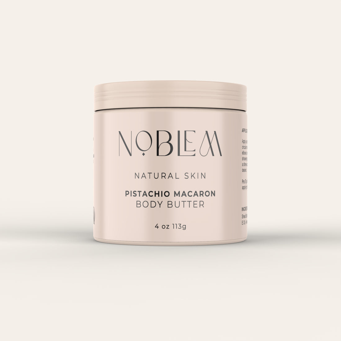 Noblem Pistachio Macaron Body Butter jar