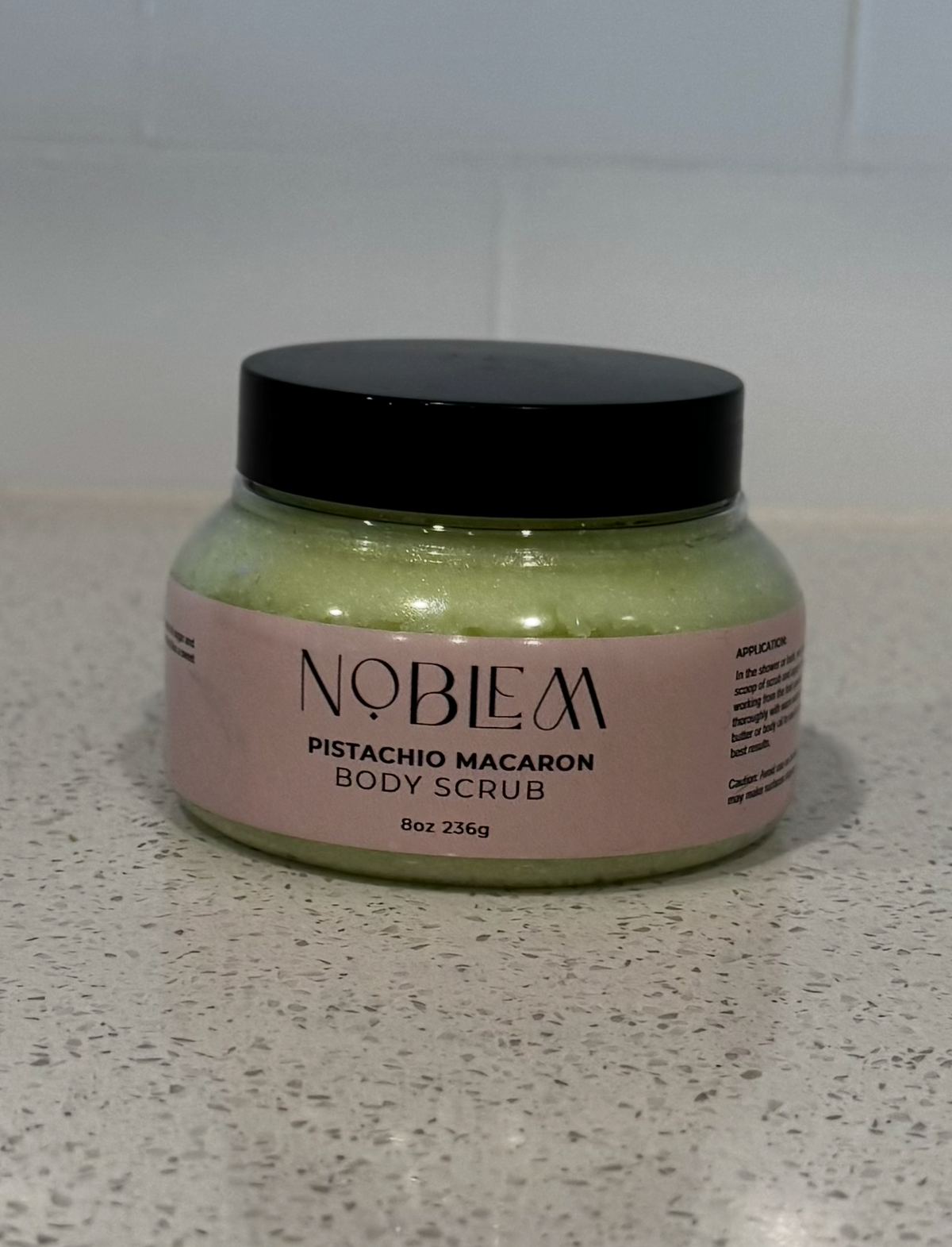 Noblem Pistachio Macaron Body Scrub real photo